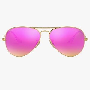 Ray Ban aviator Matte Gold Frame/Pink Mirror Lens 112/4t